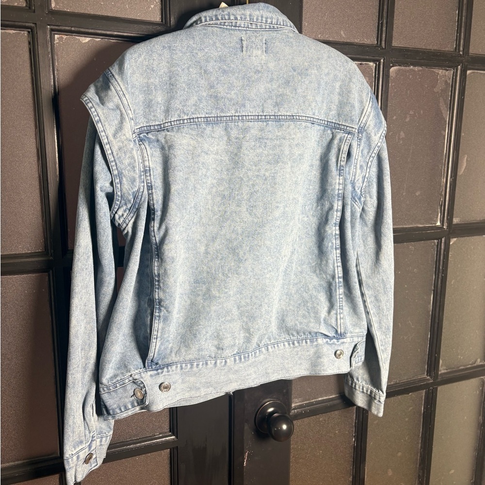 BIBI Western Pintuck Denim Jacket Y2K Acid Wash Cowgirl Cottagecore L - Picture 3 of 12